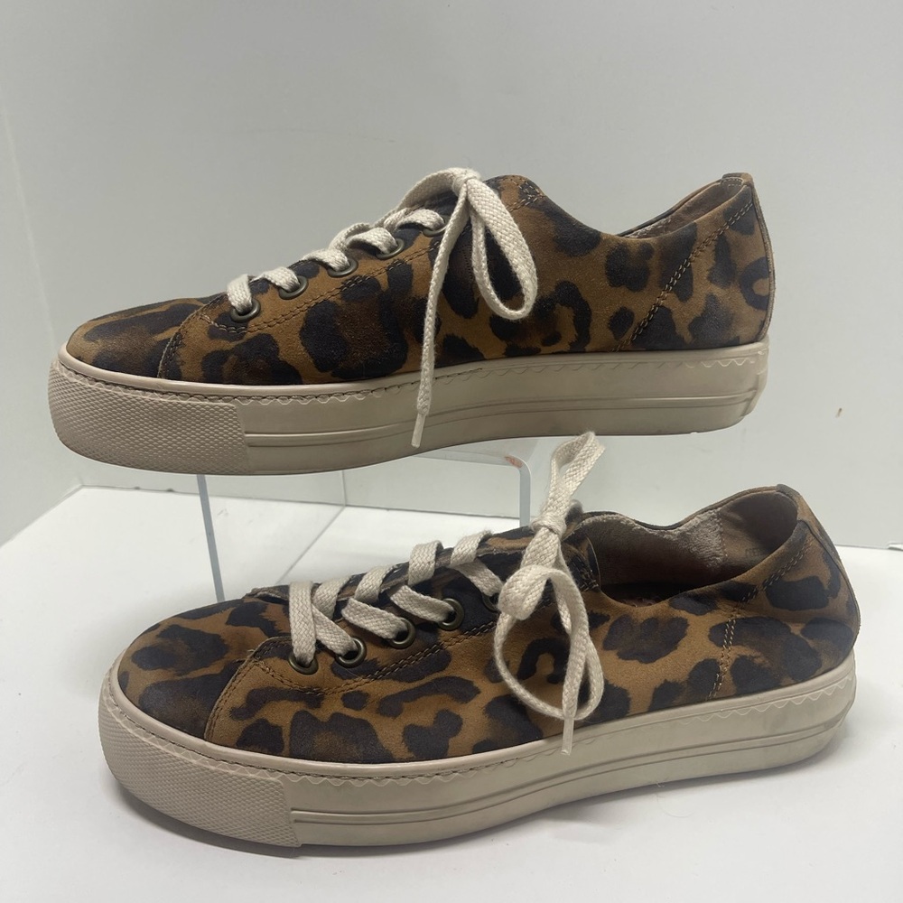 Paul Green Cheetah Leather Sneakers women’s size 10/10.5 US or Australian size 8